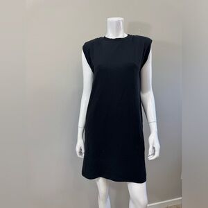 Z SUPPLY Muscle Tee Padded Shoulders Black Sleeveless Mini Dress Retro Casual